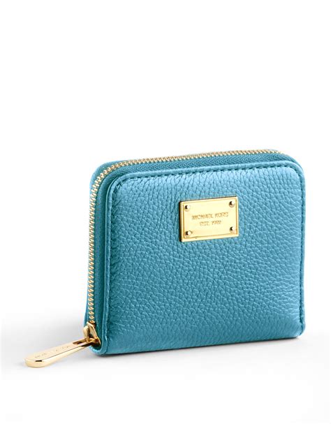 michael kors pale blue wallet|michael kors small zip wallet.